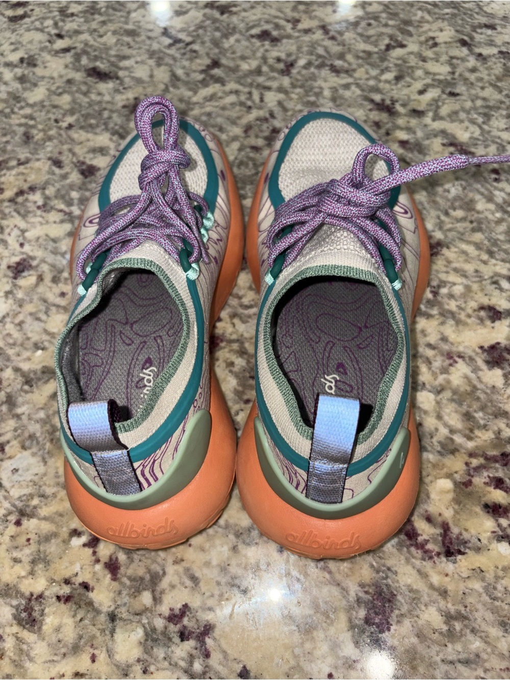Allbirds Swiftlite Trainer in Beige with Teal, Purple & Orange Accents - Picture 8 of 10